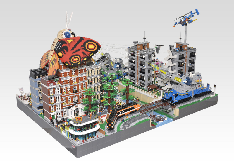 Illustration for article titled It's a Bird, It's a Plane... It's Giant Lego Mothra!